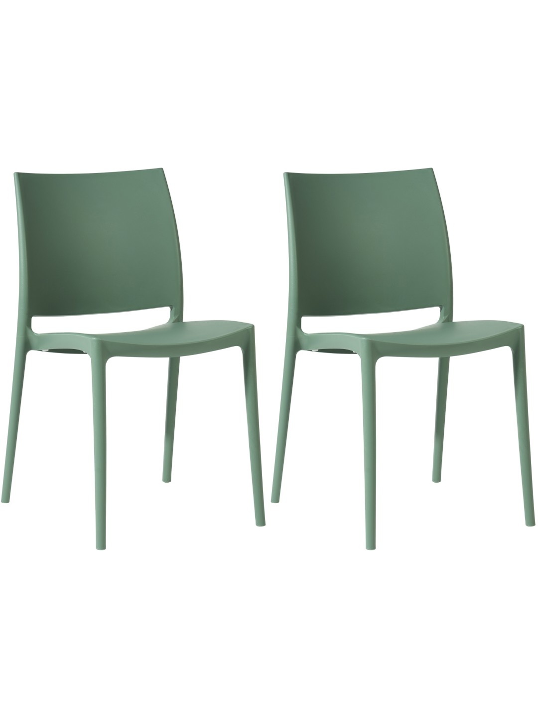 Lot de 2 chaises Meton, olive