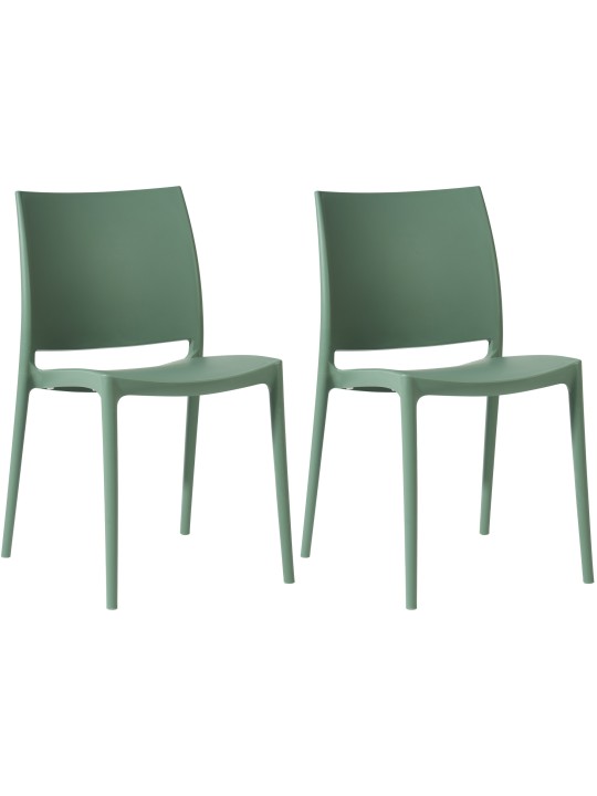 Lot de 2 chaises Meton, olive
