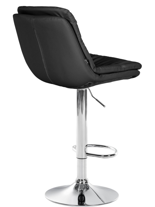 Tabouret de bar Laurel simili cuir chromé, noir