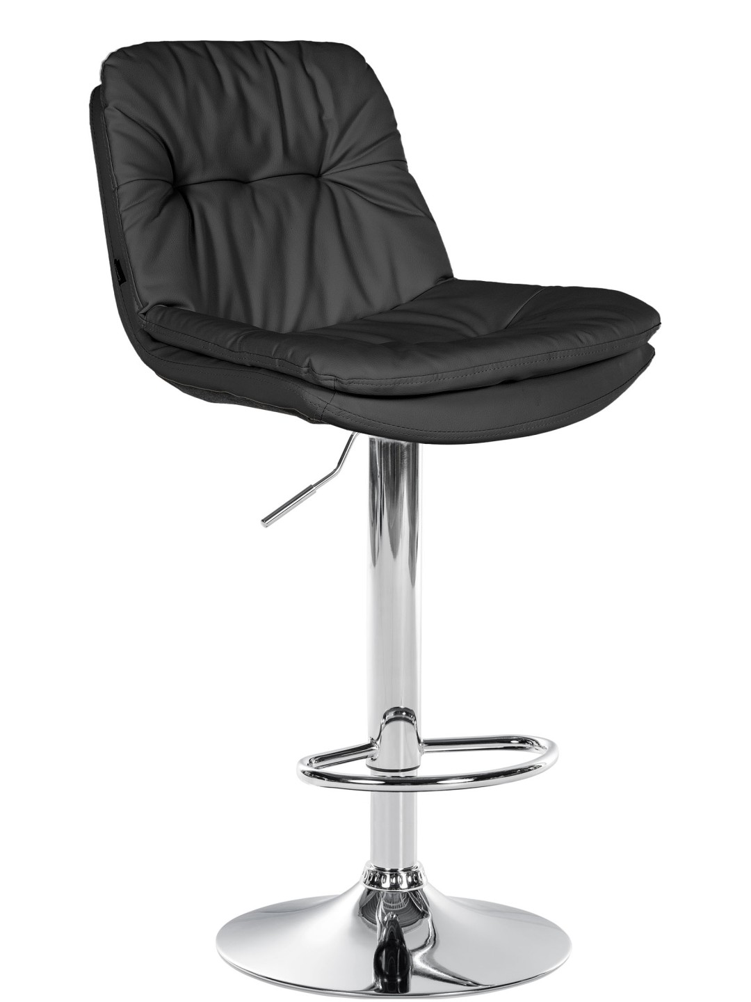 Tabouret de bar Laurel simili cuir chromé, noir