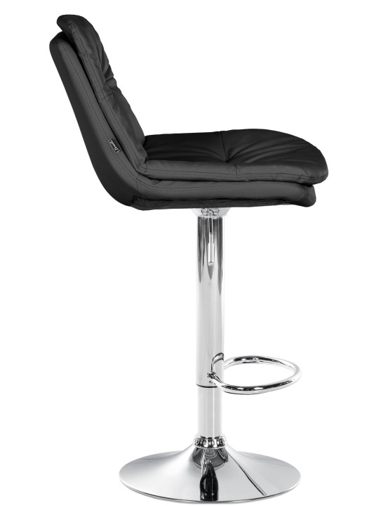 Tabouret de bar Laurel simili cuir chromé, noir