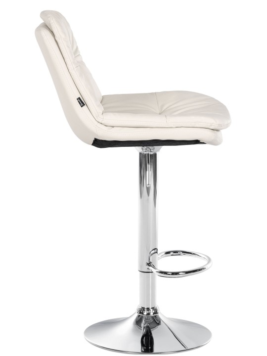 Tabouret de bar Laurel simili cuir chromé, blanc