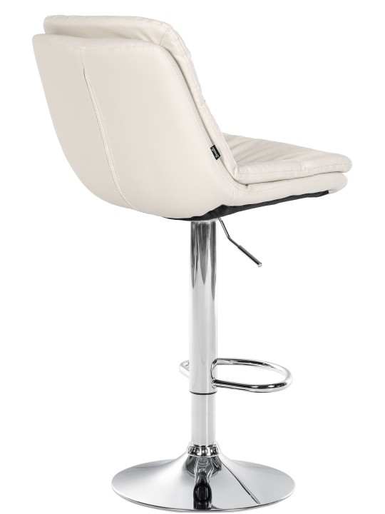 Tabouret de bar Laurel simili cuir chromé, blanc
