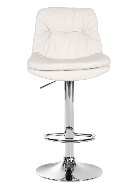 Tabouret de bar Laurel simili cuir chromé, blanc