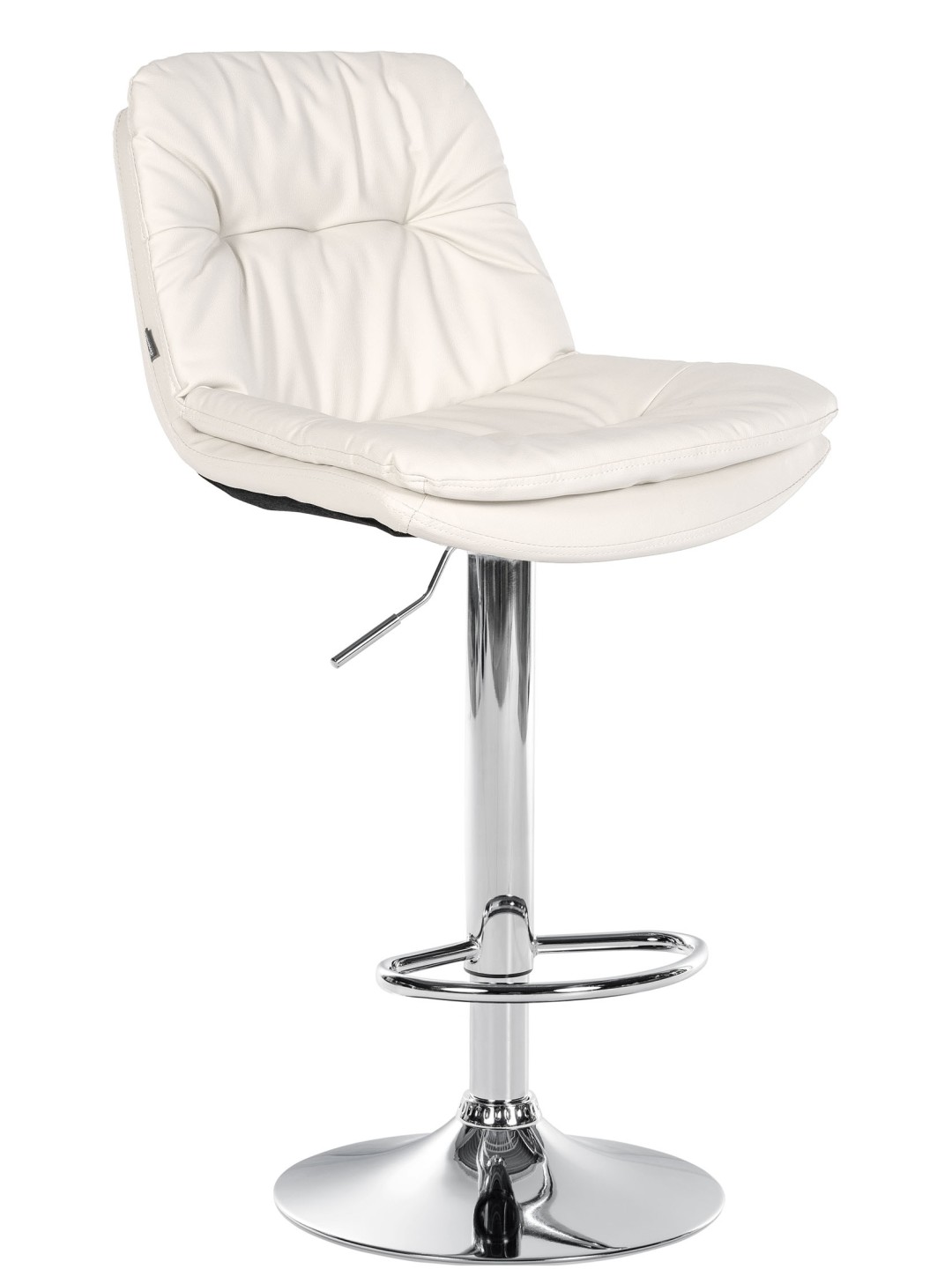Tabouret de bar Laurel simili cuir chromé, blanc