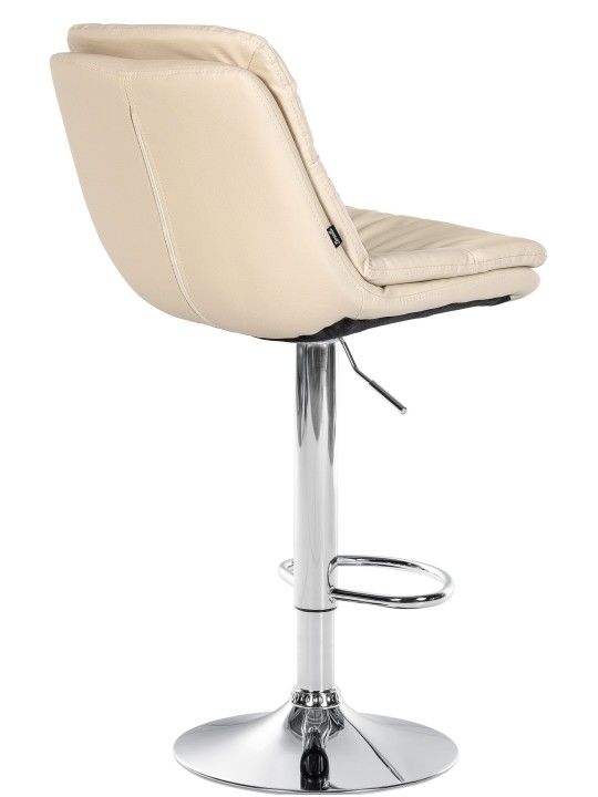 Tabouret de bar Laurel simili cuir chromé, crème Tabouret de bar Laurel simili cuir chromé, crème