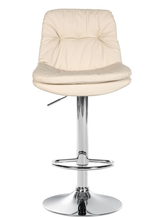 Tabouret de bar Laurel simili cuir chromé, crème Tabouret de bar Laurel simili cuir chromé, crème