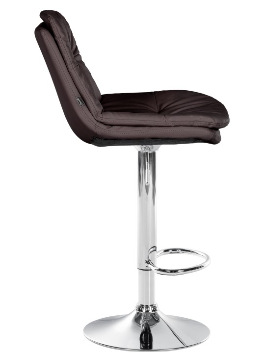 Tabouret de bar Laurel simili cuir chromé, brun