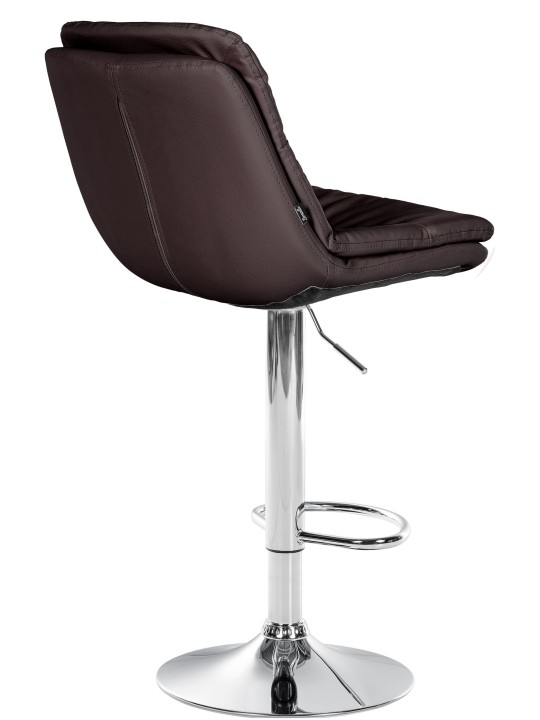 Tabouret de bar Laurel simili cuir chromé, brun