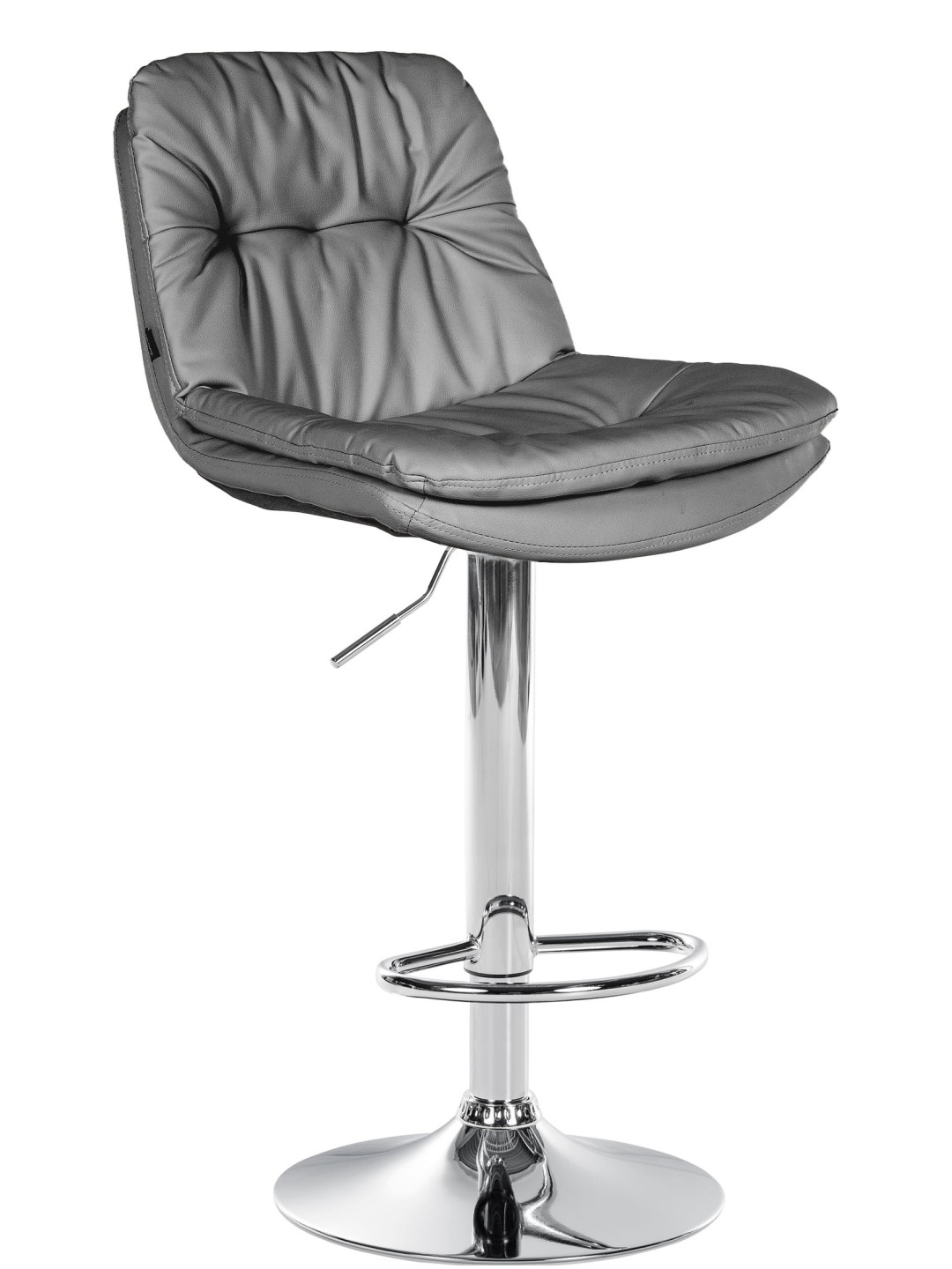 Tabouret de bar Laurel simili cuir chromé, gris