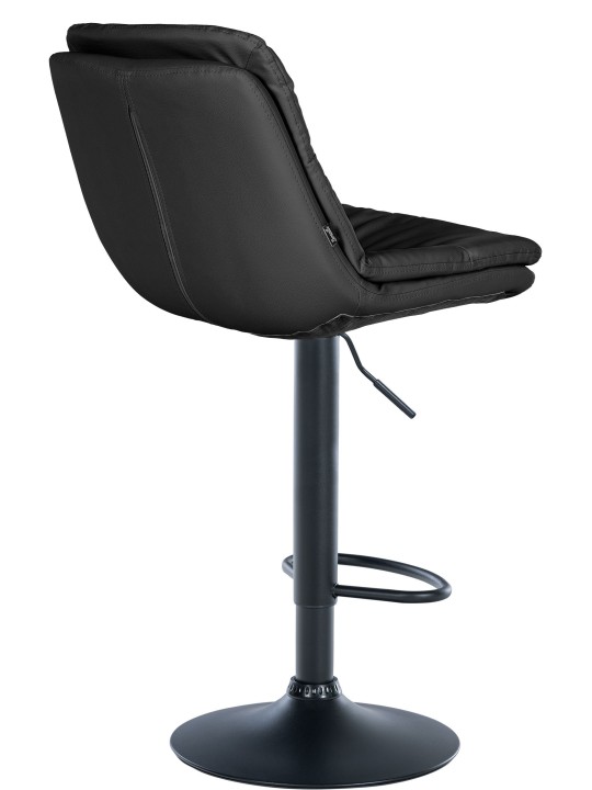 Tabouret de bar Laurel simili cuir, noir