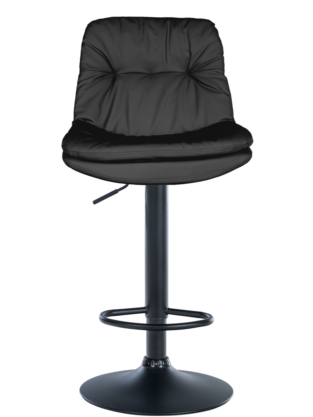 Tabouret de bar Laurel simili cuir, noir