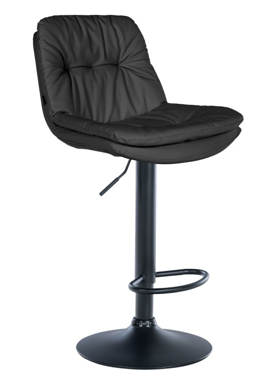 Tabouret de bar Laurel simili cuir, noir