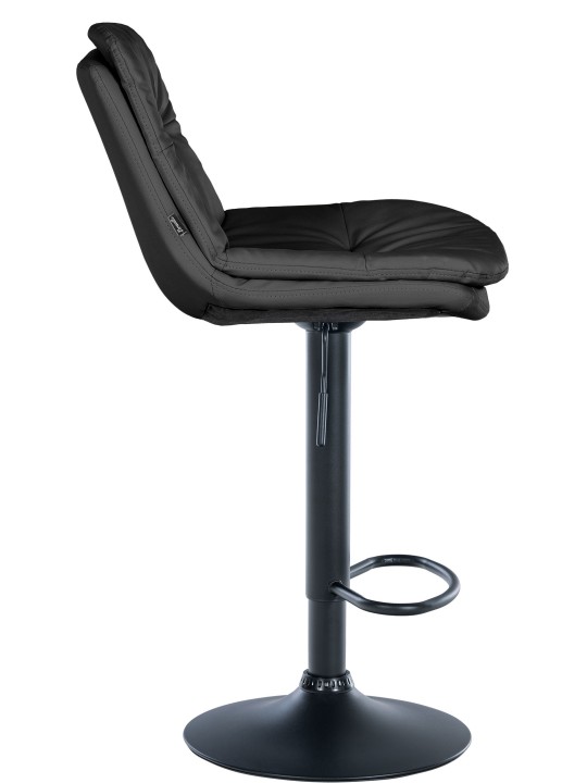 Tabouret de bar Laurel simili cuir, noir