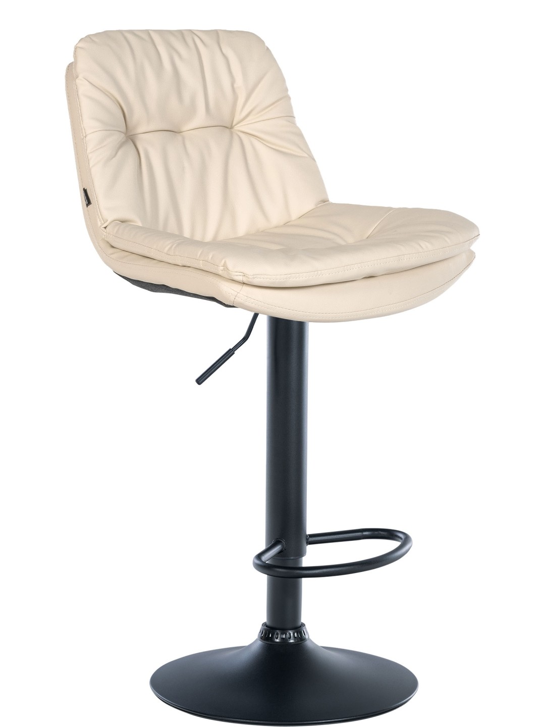 Tabouret de bar Laurel simili cuir, crème