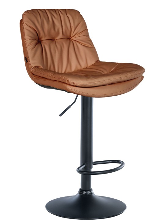 Tabouret de bar Laurel simili cuir, brun clair