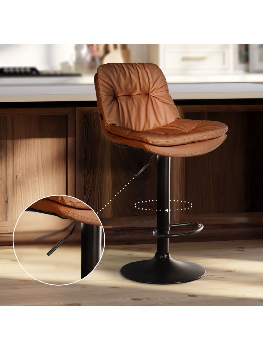 Tabouret de bar Laurel simili cuir, brun clair