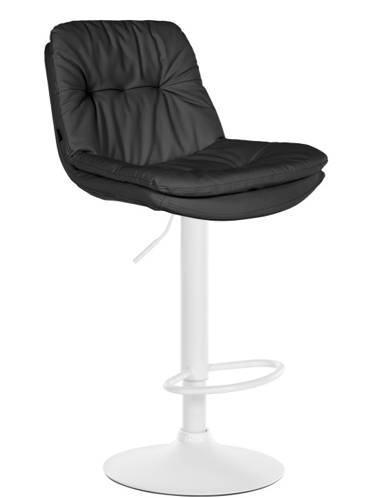 Tabouret de bar Laurel simili cuir, noir