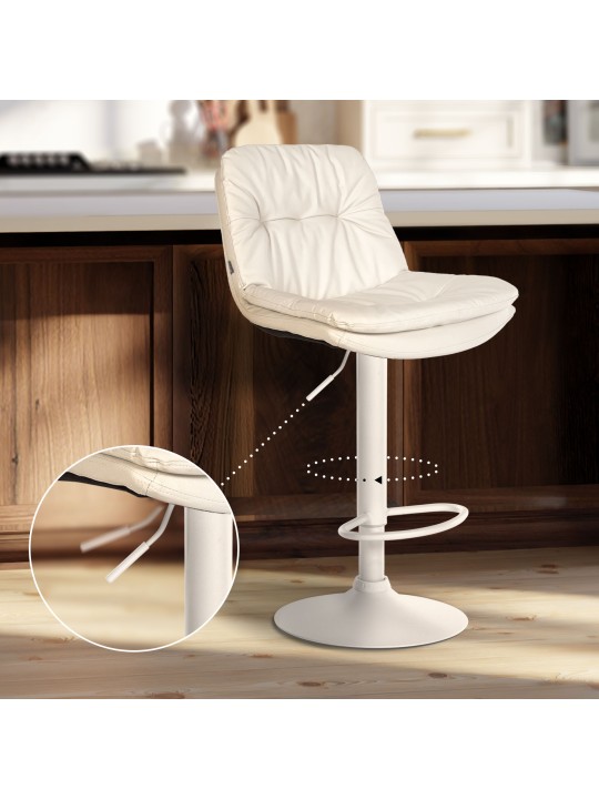 Tabouret de bar Laurel simili cuir, blanc Tabouret de bar Laurel simili cuir, blanc