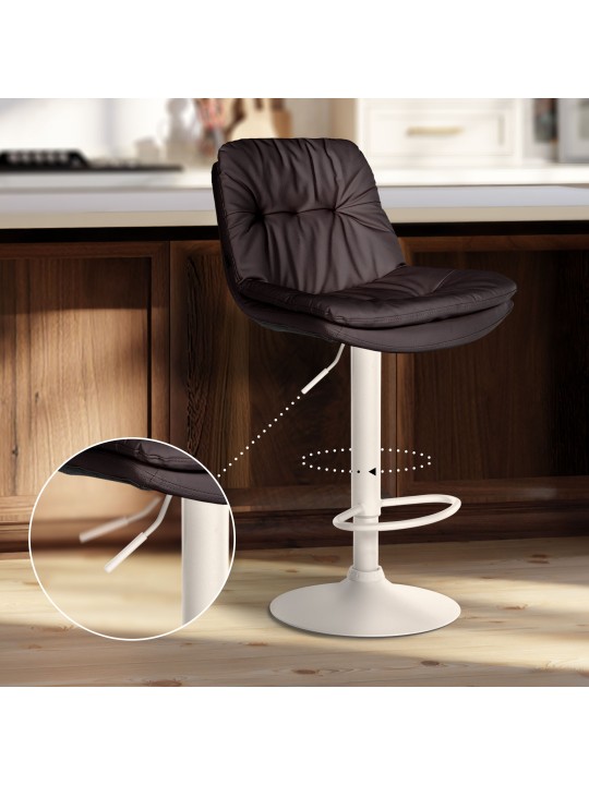 Tabouret de bar Laurel simili cuir, brun