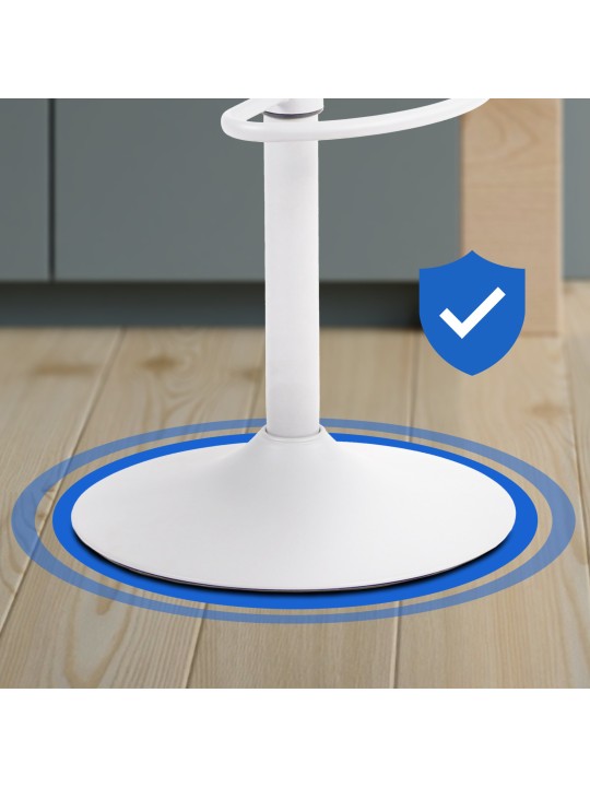 Lot de 4 tabourets de bar Aveiro simili cuir, blanc