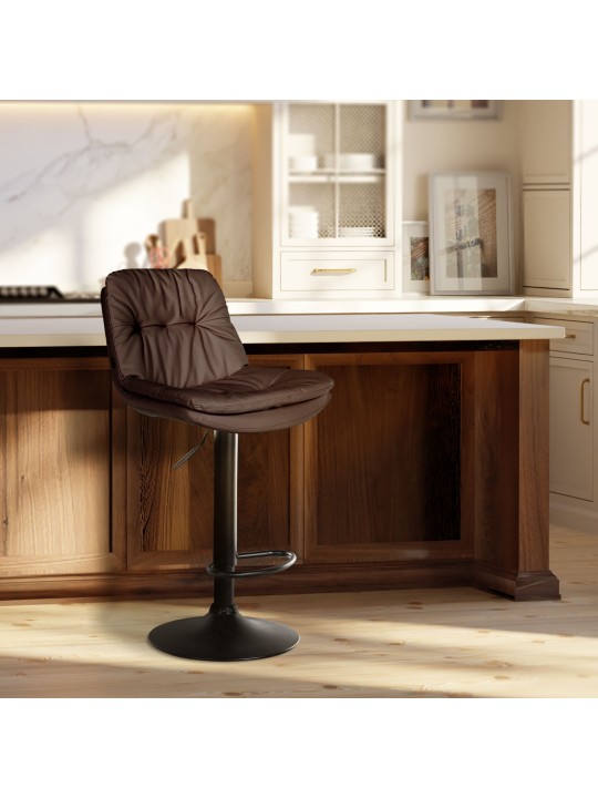 Tabouret de bar Laurel simili cuir, brun Tabouret de bar Laurel simili cuir, brun