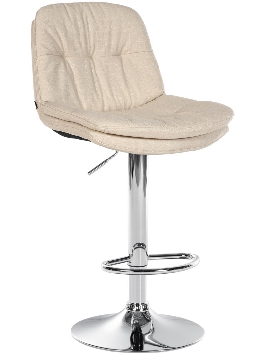 Tabouret de bar Laurel tissu chromé, crème Tabouret de bar Laurel tissu chromé, crème