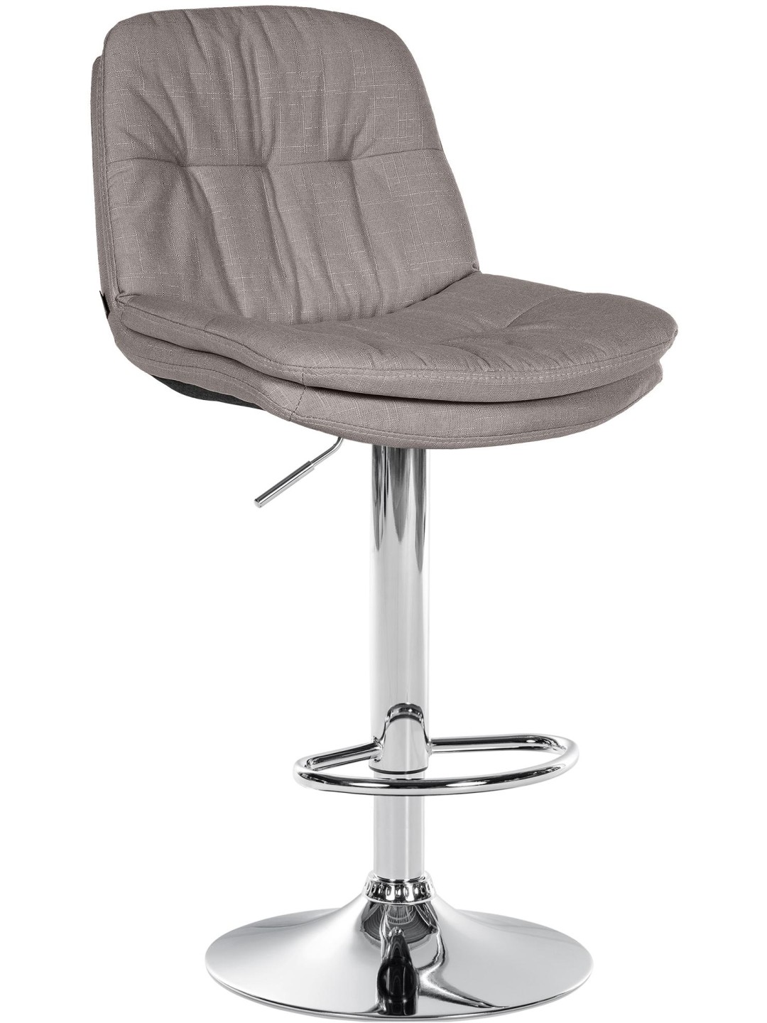 Tabouret de bar Laurel tissu chromé, gris