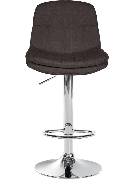 Tabouret de bar Laurel tissu chrome, gris foncé