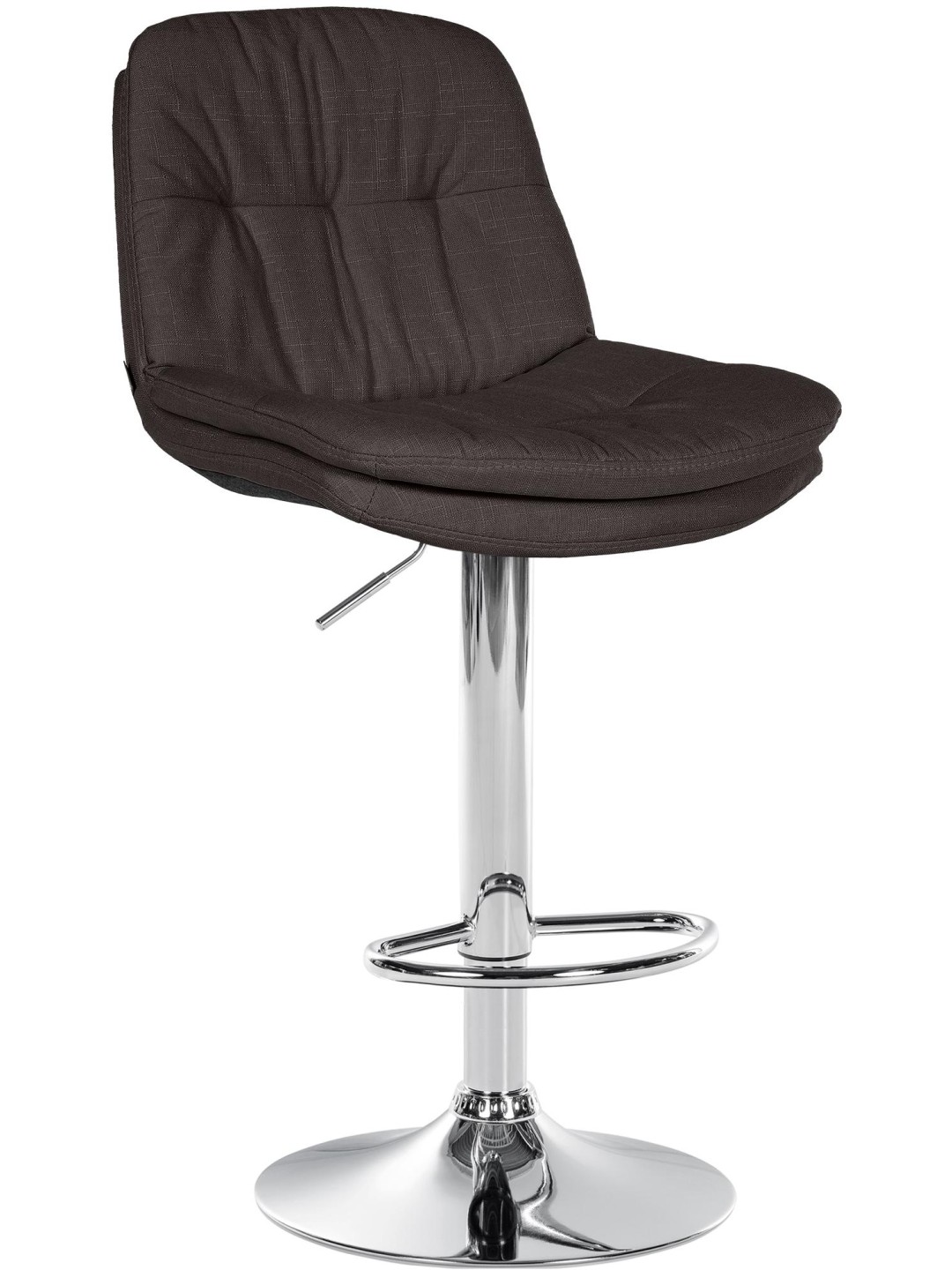 Tabouret de bar Laurel tissu chrome, gris foncé
