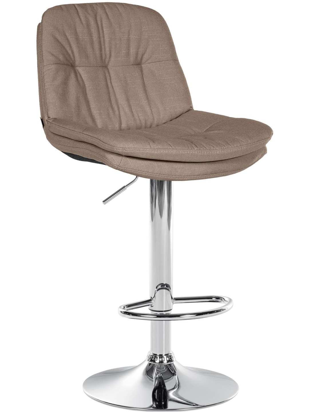 Tabouret de bar Laurel tissu chrome, taupe