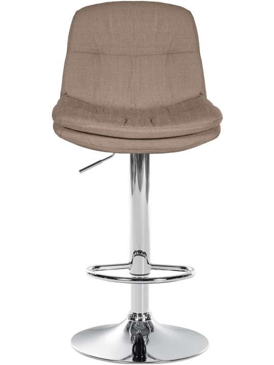 Tabouret de bar Laurel tissu chrome, taupe