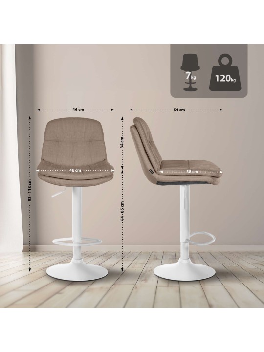 Tabouret de bar Laurel tissu, taupe