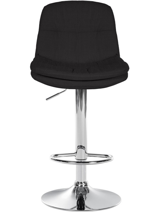 Tabouret de bar Laurel tissu chrome, noir