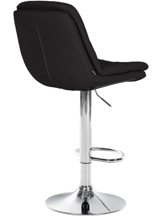 Tabouret de bar Laurel tissu chrome, noir