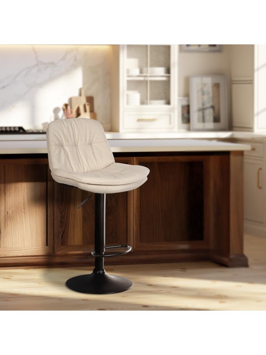Tabouret de bar Laurel tissu, crème