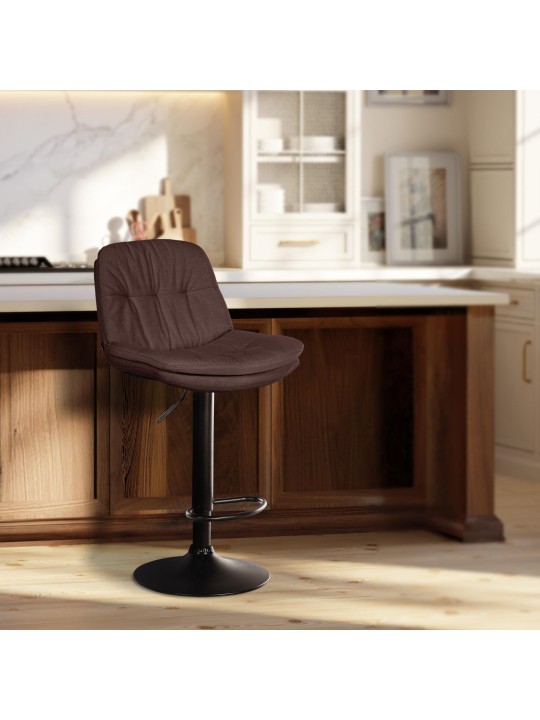 Tabouret de bar Laurel tissu, brun