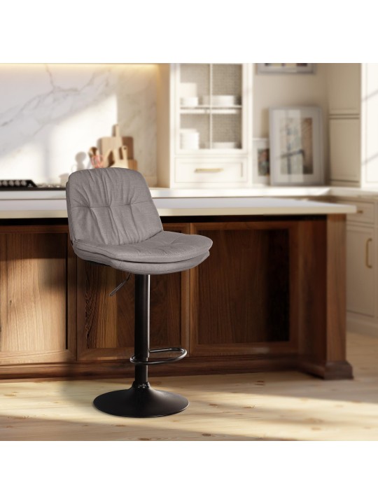 Tabouret de bar Laurel tissu, gris