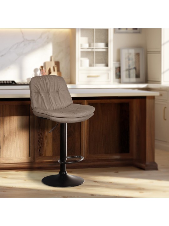 Tabouret de bar Laurel tissu, taupe
