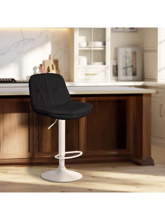Tabouret de bar Laurel tissu, noir