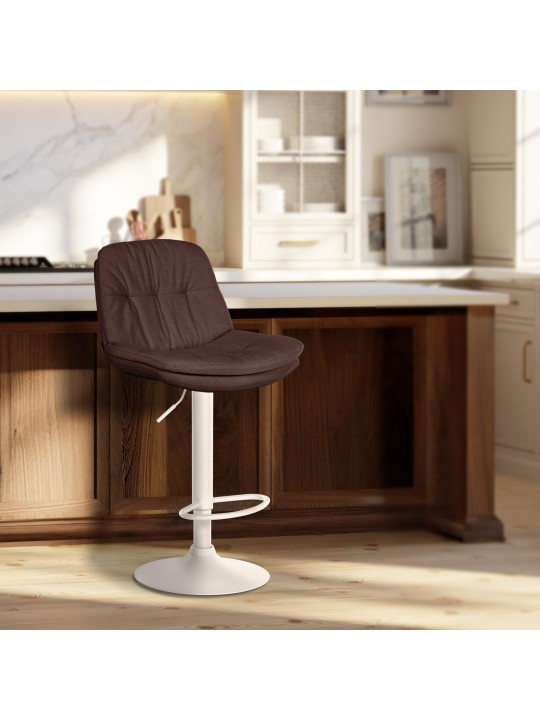 Tabouret de bar Laurel tissu, brun