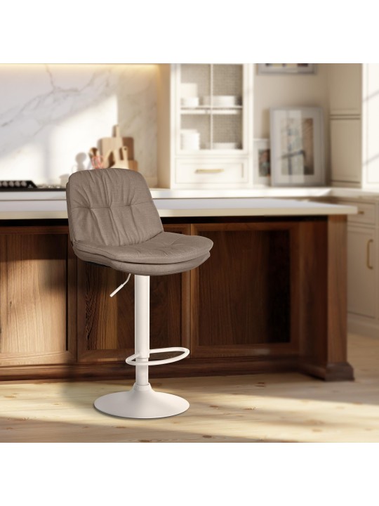 Tabouret de bar Laurel tissu, taupe