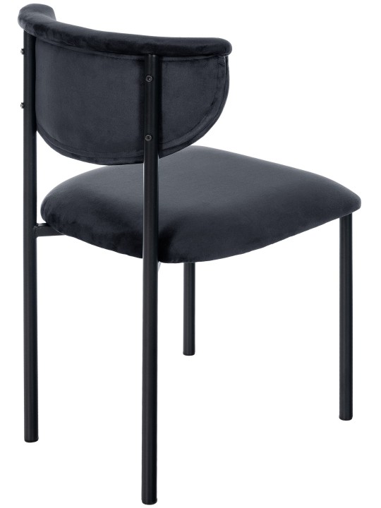 Chaise visiteur Gambell velours, noir