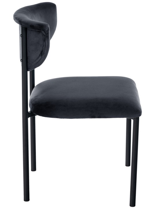 Chaise visiteur Gambell velours, noir