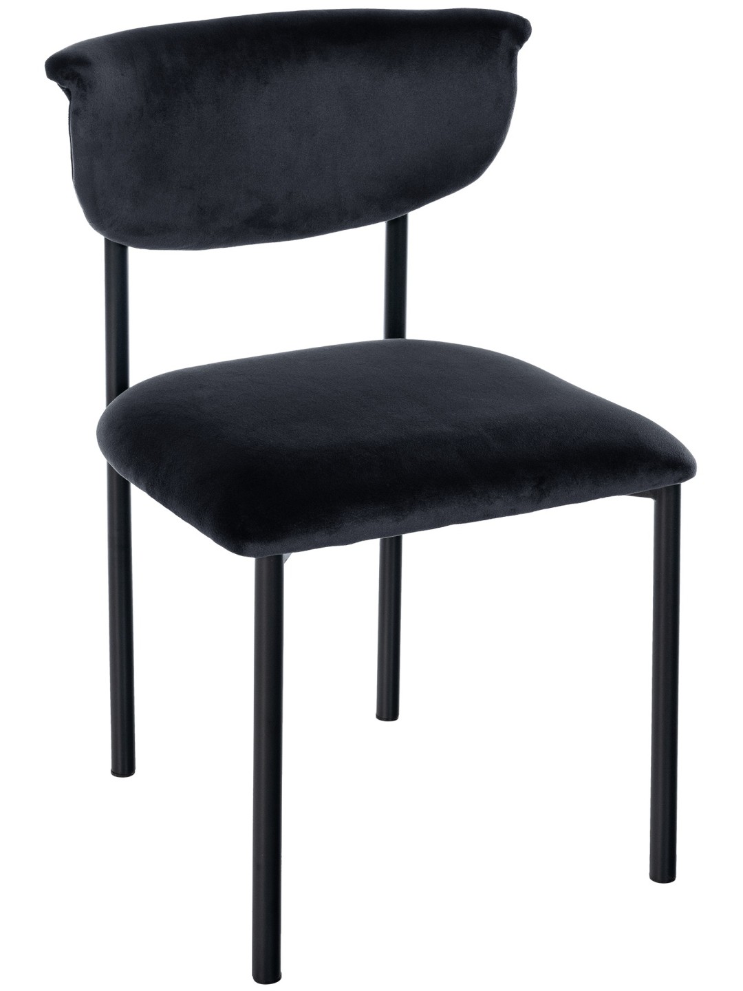 Chaise visiteur Gambell velours, noir