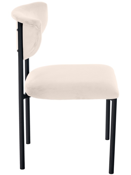 Chaise visiteur Gambell velours, crème