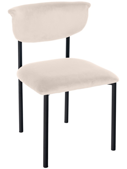 Chaise visiteur Gambell velours, crème