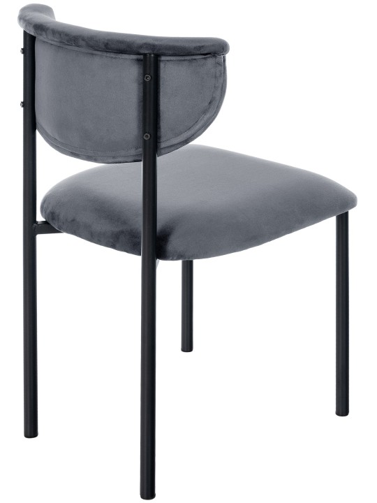 Chaise visiteur Gambell velours, gris foncé