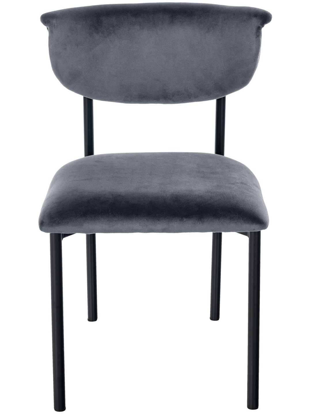 Chaise visiteur Gambell velours, gris foncé