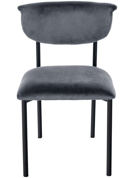 Chaise visiteur Gambell velours, gris foncé